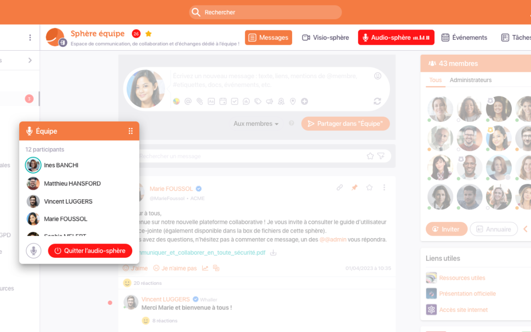 Whaller lance l’audio-sphère  un nouvel espace de communication synchrone