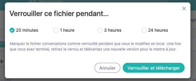 Télécharger pour modification avec verrouillage