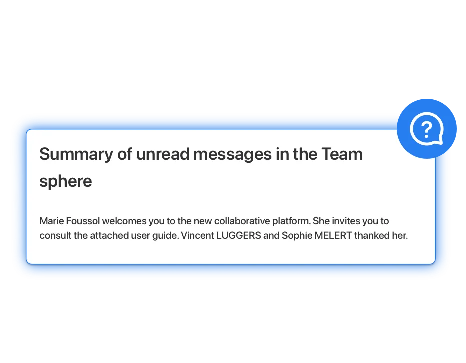 AI integrated into the Whaller collaborative platform – conversation summary